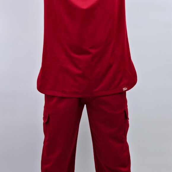 MILEV Signature 2-Piece Modest Set Men - Tunic & Trousers - Embroidered Maroon - Picture 3 of 11